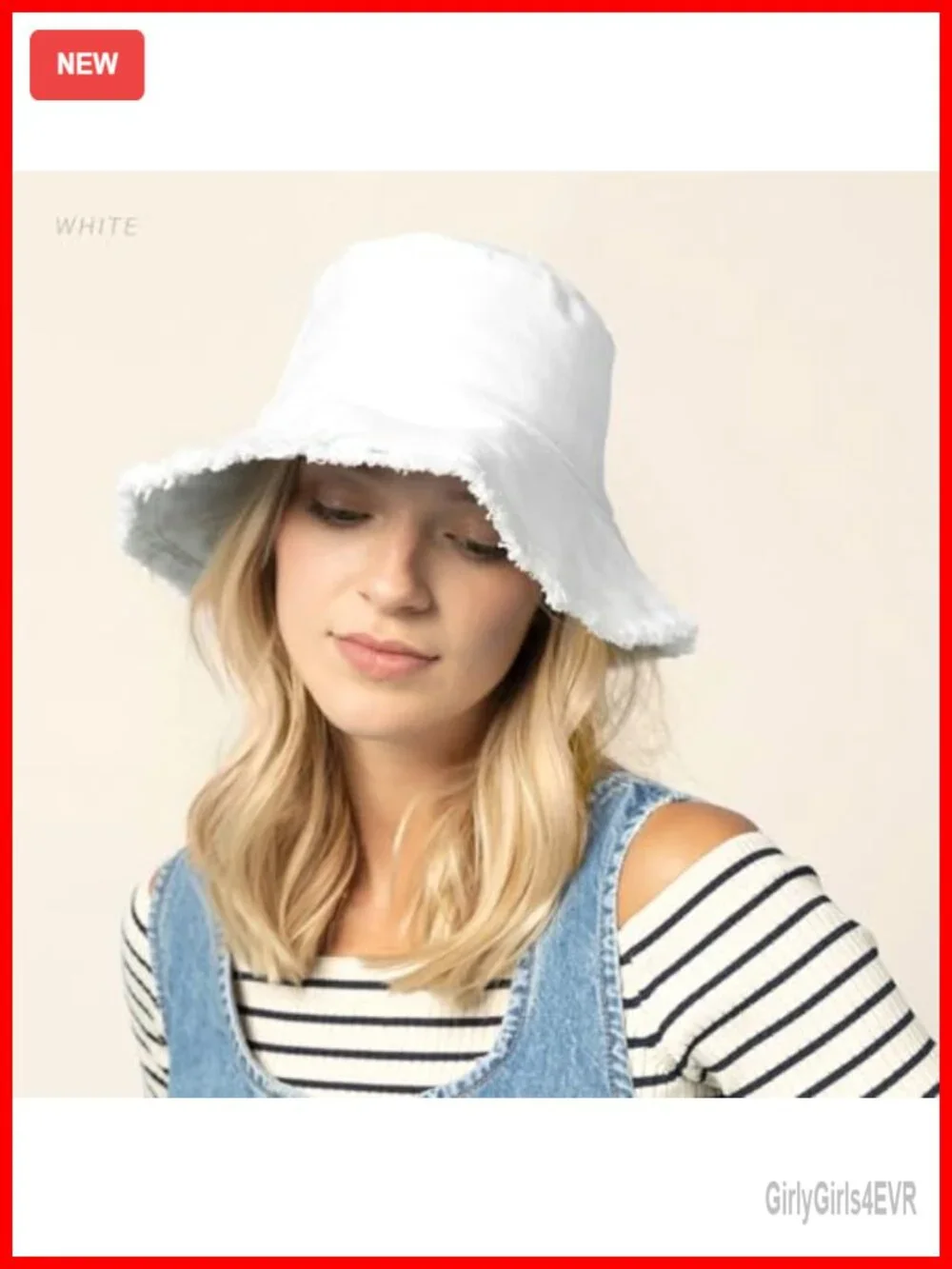 Frayed Bucket Hat - Trendy Washed Cotton Wide Brim Boonie Outdoor Sun Hat